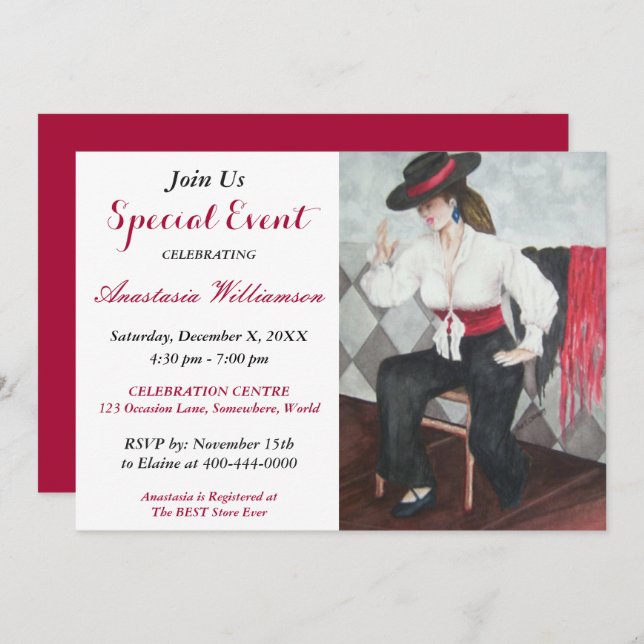 CONVITE PARA FESTA PRETO NO BRANCO (Frente/Verso)