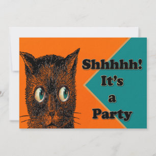 Convite para festa surpresa Black Cat