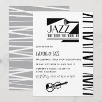 Convite para festa temática de Jazz Blues