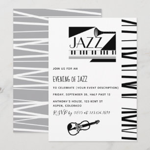 Convite para festa temática de Jazz Blues