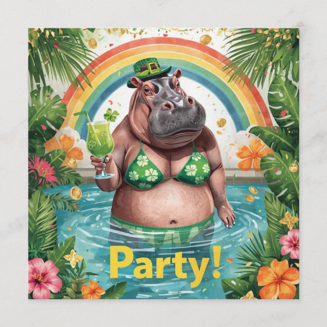 Convite para Festa Tropical na Piscina do Dia de S (Frente)
