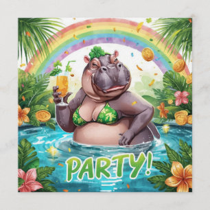Convite para Festa Tropical na Piscina do Dia de S