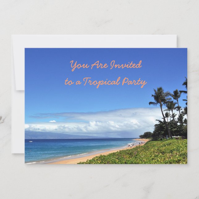 Convite para Festa Tropical no Maui (Frente)
