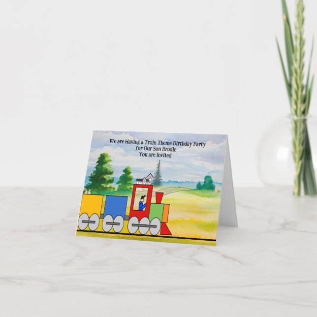 Convite para festas de aniversário para Filho com  (Frente)