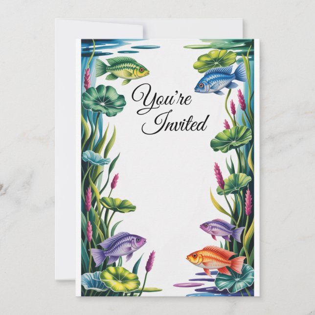 Convite para Festas de casamento de Peixes Cichlid (Frente)
