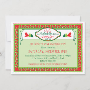 Convite para Festas de Férias de Natal Feias
