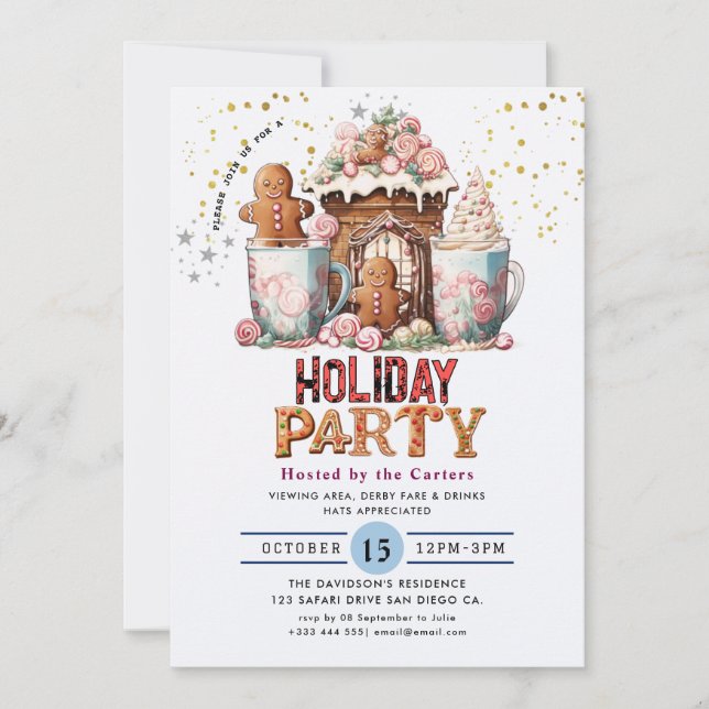 Convite para Festas de Férias e Biscoitos de Cacau (Frente)