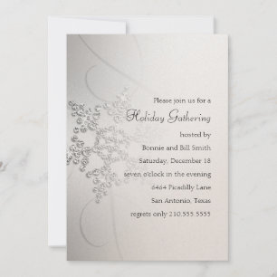 Convite para Festas de Férias Snowflake