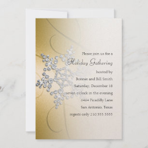 Convite para Festas de Férias Snowflake