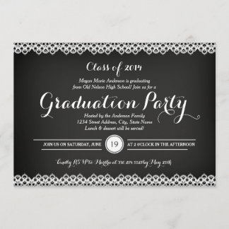 Convite para Festas de formatura de chalkboard e r