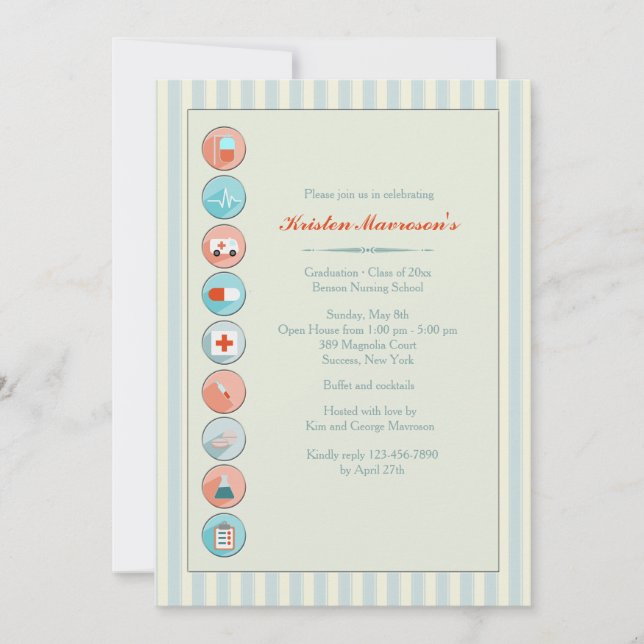 Convite para Festas de formatura de Estoque Médico (Frente)