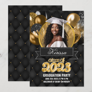 Convite para Festas de formatura Dourada e preta