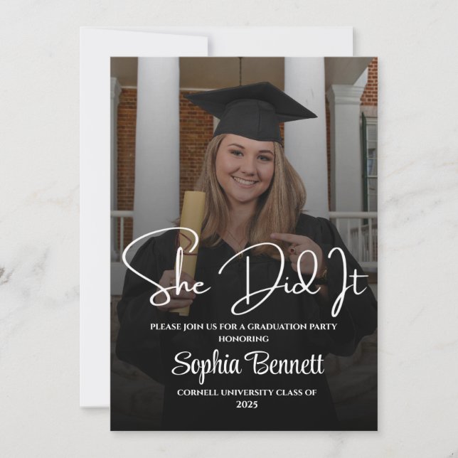 Convite para Festas de formatura Elegante (Frente)