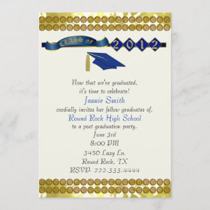 Convite para Festas de formatura Elegante Azul e D