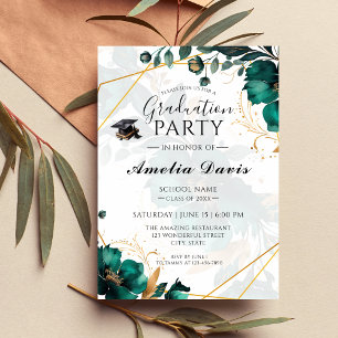 Convite para Festas de formatura Elegante Verde e 