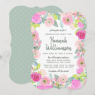 Convite para Festas de formatura Floral e Pontos R