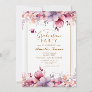 Convite para Festas de formatura Floral Elegante