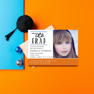 Convite para Festas de formatura laranja e azul