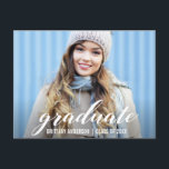 Convite para Festas de formatura Moderna | Foto<br><div class="desc">Cartão-postal de convite para Festa de formatura de Script Moderno</div>