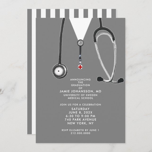 Convite para Festas de formatura na Faculdade de M (Frente/Verso)