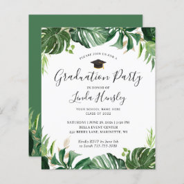 Convite para Festas de formatura Tropical Greenery