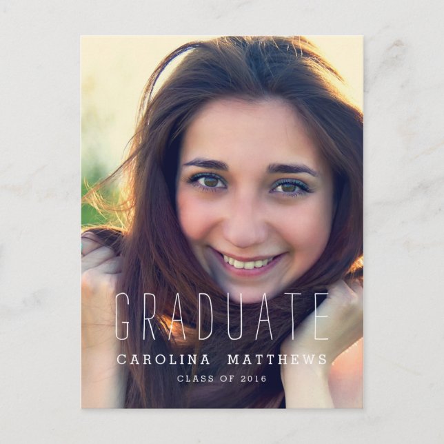 Convite para Festas de formatura Typografia Photo  (Frente)