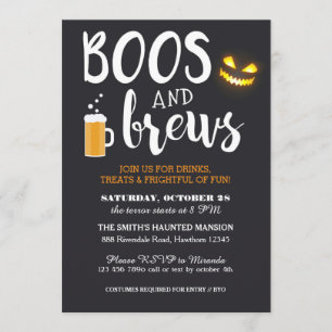 Convite para festas de Halloween, Adulto, Boos e B