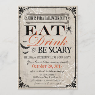 Convite para Festas de Halloween, Aniversário de H