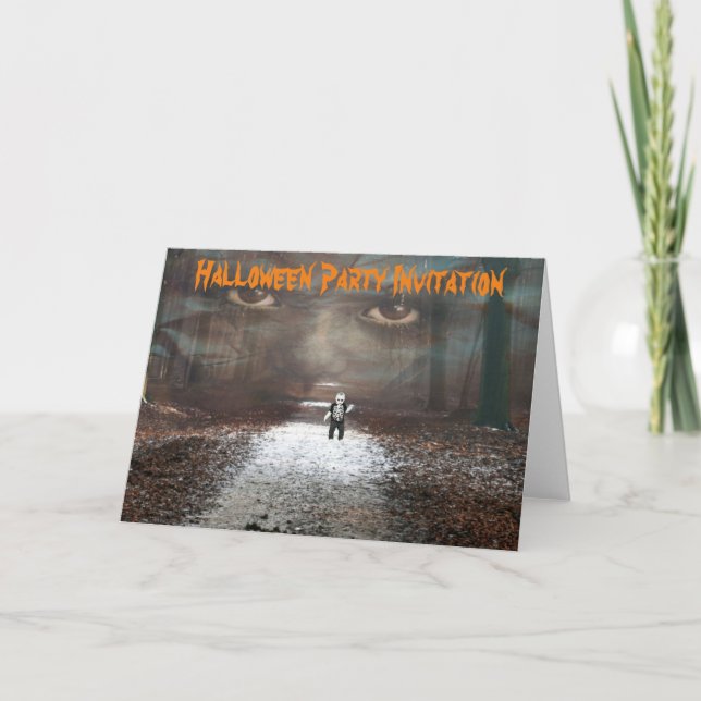 Convite para Festas de Halloween. Cartão (Frente)