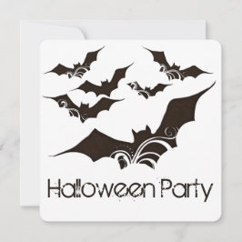 Convite para Festas de Halloween de Bats Voadores 