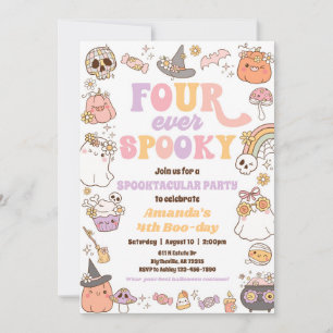 Convite para Festas de Halloween de Quatro Vezes S