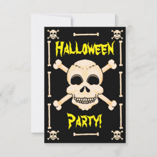 Convite para Festas de Halloween de Skull & Crossb