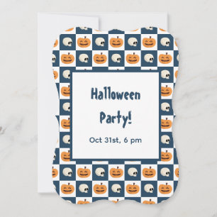 Convite para Festas de Halloween de Skulls e Pumpk