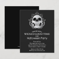 Convite para Festas de Halloween do Caveira Gótica