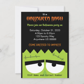 Convite para Festas de Halloween do Frankenstein