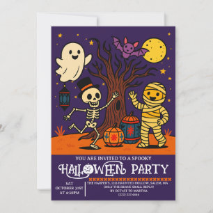 Convite para Festas de Halloween para Crianças c