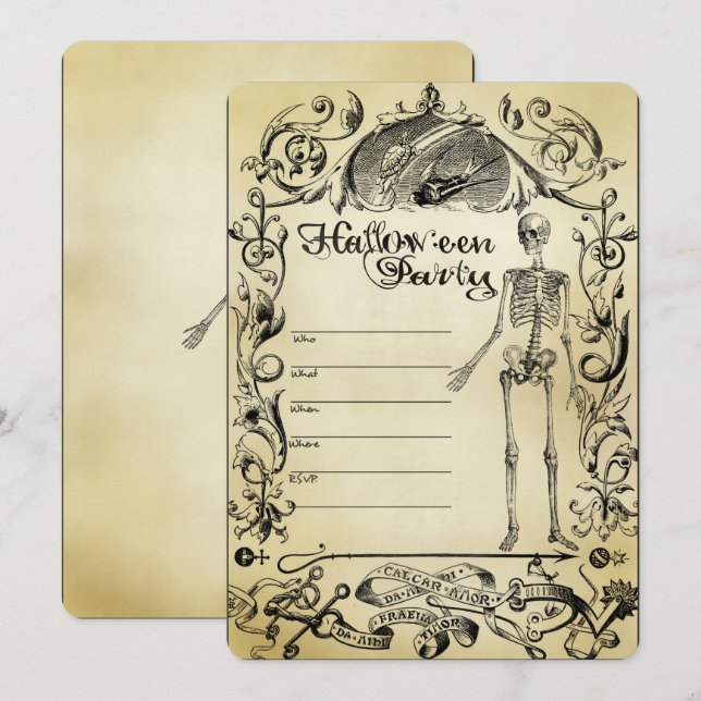 Convite para Festas de Halloween Totalmente Person (Frente/Verso)