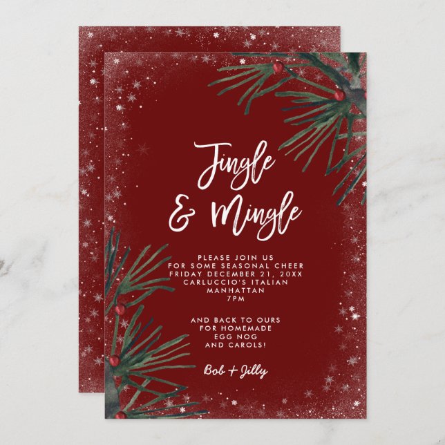 convite para festas de jingle e mingle (Frente/Verso)