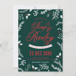 Convite para Festas de Natal de Berries de inverno