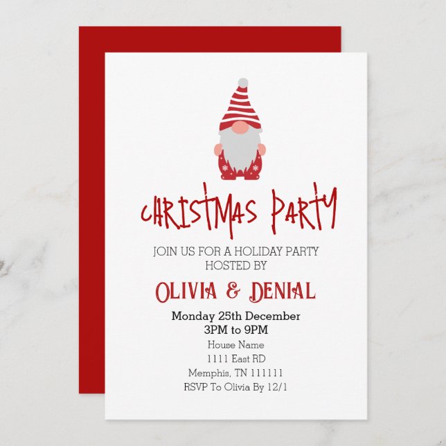 Convite para Festas de Natal de papais noeis (Frente/Verso)