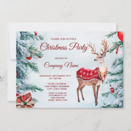 Convite para Festas de Natal de Reindeer