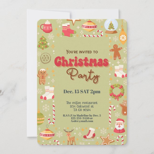 Convite para festas de natal para crianças de nata (Frente)