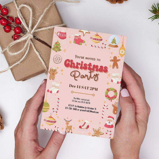 Convite para festas de natal para crianças de nata (Criador carregado)