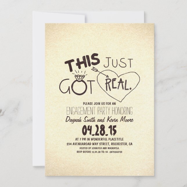 convite para festas de noivado divertida Isto acab (Frente)