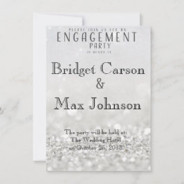 Convite para Festas de noivado/Prata Elegante