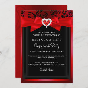 Convite para Festas de noivado Romântica Elegante