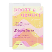 Convite para Festas de solteira Boozy & Groovy