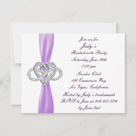 Convite para Festas de solteira Cardíacas Purple I