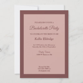 Convite para Festas de solteira enquadrada de Rosa