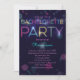 Convite para Festas de solteira Neon brilhante (Frente)